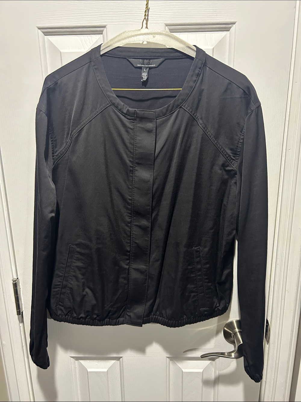 White House Black Market Black Bomber Jacket - Lightweight Modern Fit